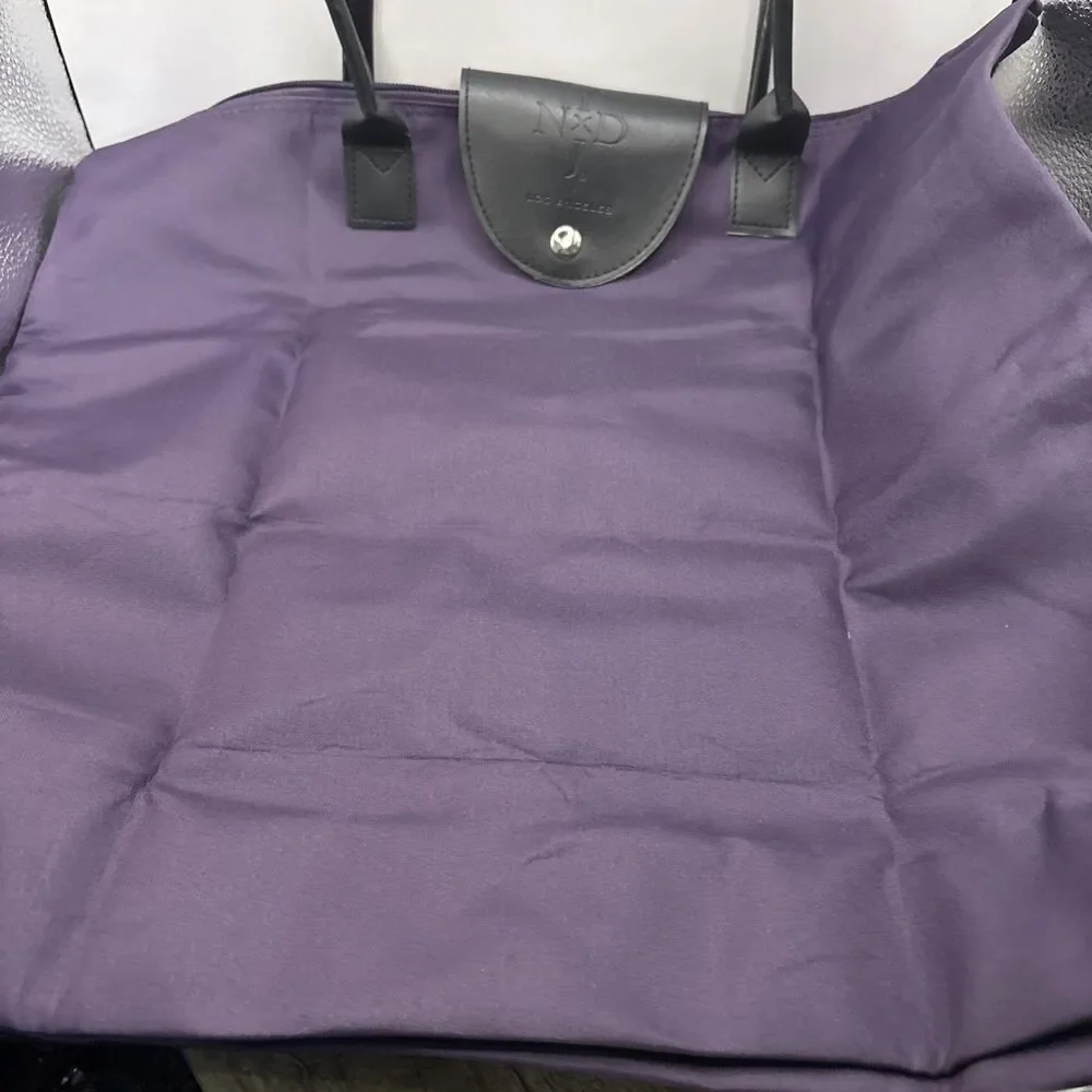Not Your Daughters Jeans Purple Nylon Foldable Tote Bag 15”X16”